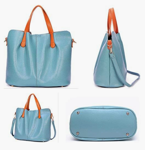 Frauen Handtasche Schultertasche LIght Bleu